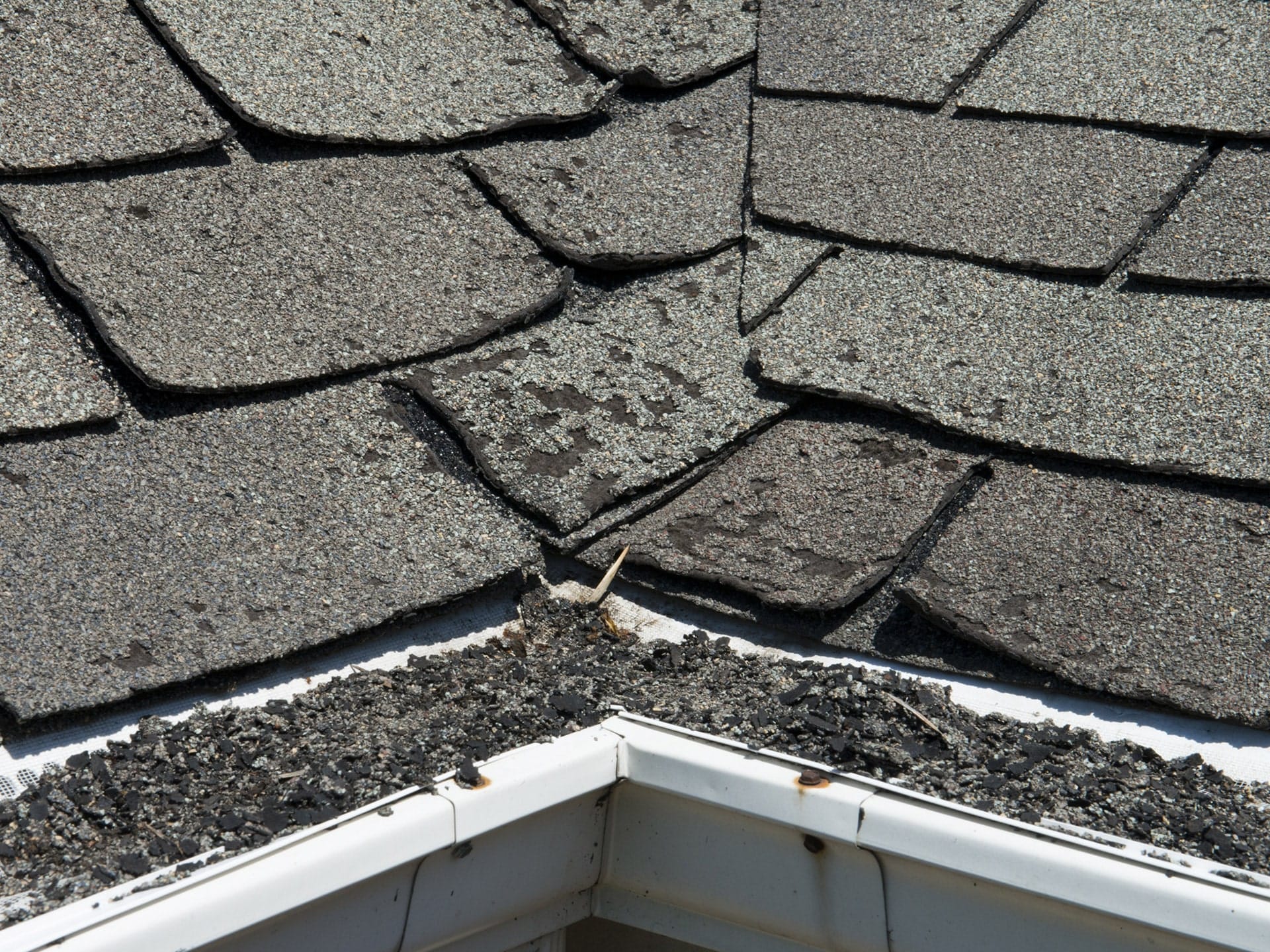 loose-shingle-granules-in-gutters